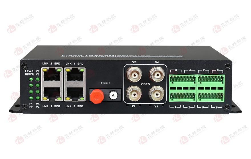 飛暢科技-4路視頻+4路百電(物理隔離)+開(kāi)關(guān)量+串口+電話(huà)光端機(jī) 專(zhuān)用光端機(jī)